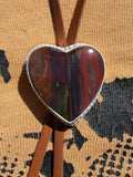 Purple Cow Jasper Heart Bolo Necklace
